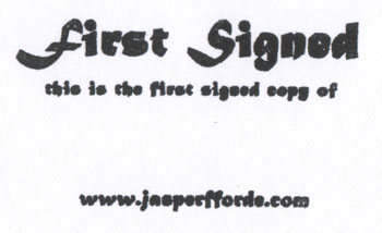 Bookstamp: 'First Signed' 