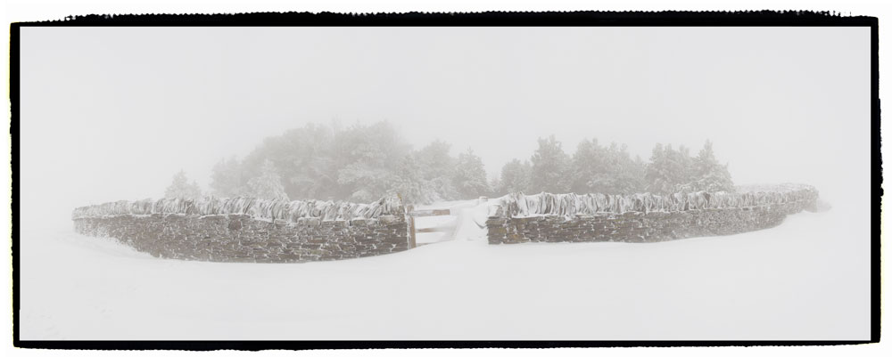 Panoramic Fforde picture, snow, wales,