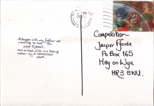 A postcard entry to the competition