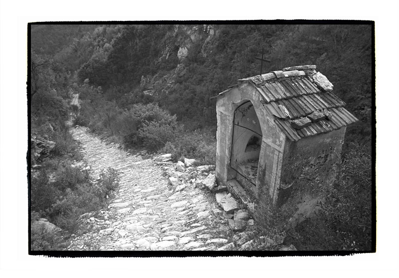 shrines on the hill path 
above Rocchetta Nervina, Northern Italy, 2011